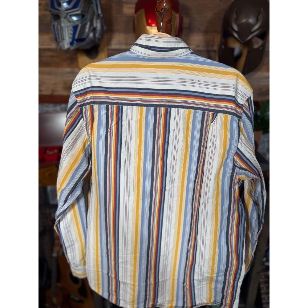 Y2K 00s NAUTICA Classic Fit Small Multicolor Stripe Shirt VINTAGE - Picture 8 of 8